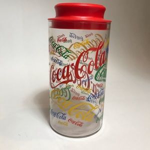Vintage Coca-Cola Glass Canister with lid y2k retro